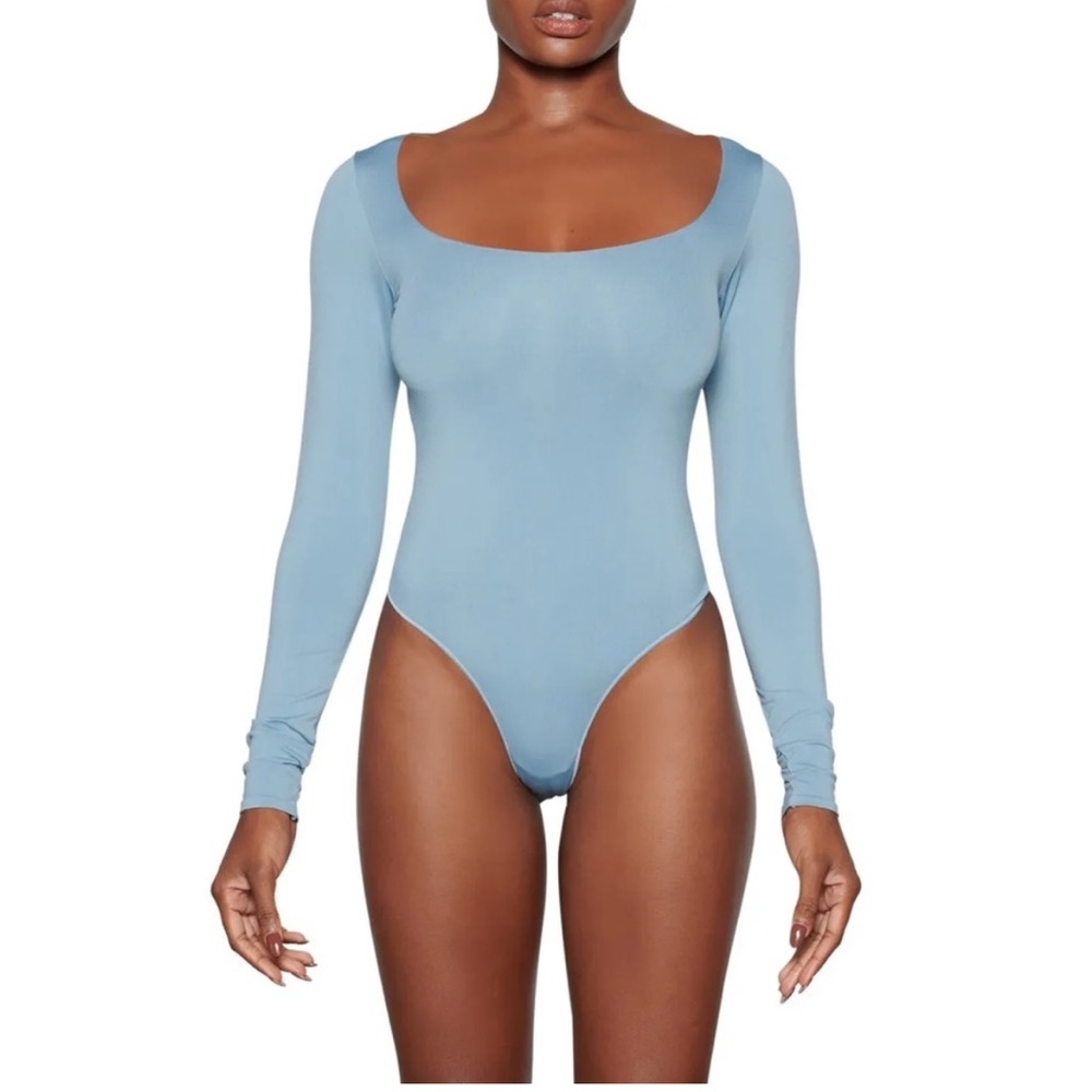 SKIMS Essential Long Sleeve Thong Bodysuit